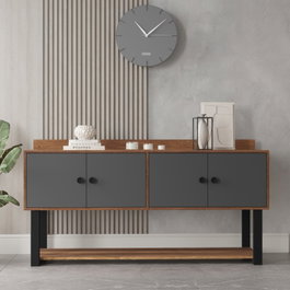 Hanah Home Consola Mn04-Ba Nogal y Antracita